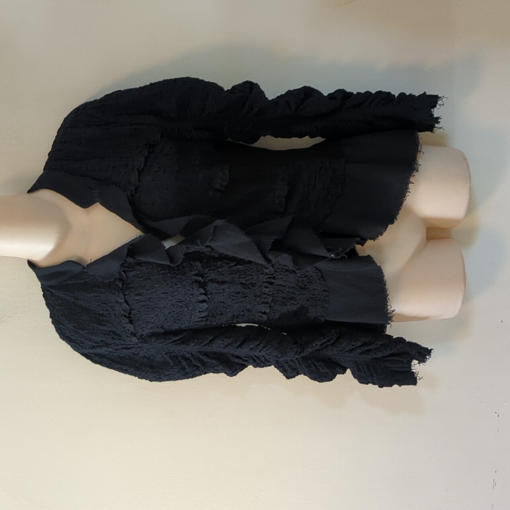 Free People We The Free Demi Vintage-Inspired Ruffle Lace-Adorned Jacket M - Picture 7 of 16